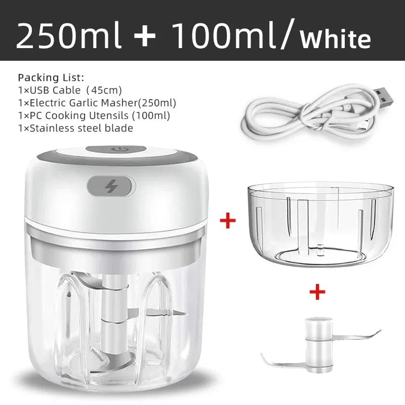Electric Meat Mincer Vegetable Chopper - Multi-Function Garlic Cutter