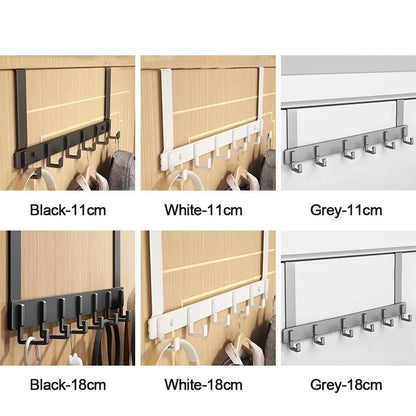 6-Hook Over Door Hanger - Multi-Purpose Clothes Coat Hat Organizer