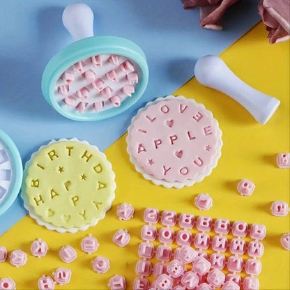 Customizable Alphabet Cookie Stamp Set - Interchangeable Letters DIY