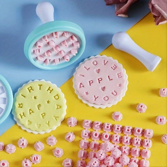Customizable Alphabet Cookie Stamp Set - Interchangeable Letters DIY