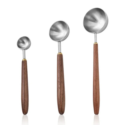 25ml Walnut Wood Handle Stainless Steel Coffee Measuring Scoop