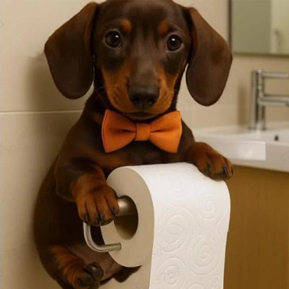 Resin Dog Tissue Holder - Toilet Paper Dispenser Bathroom Decor