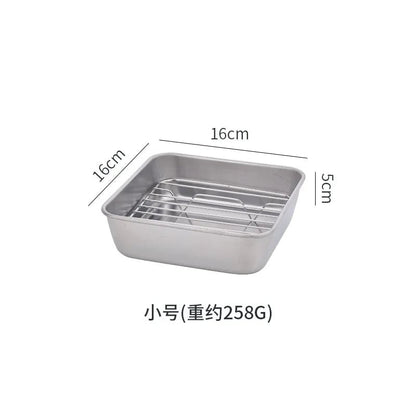 Square Stainless Steel Nonstick Baking Tray with Draining Grid