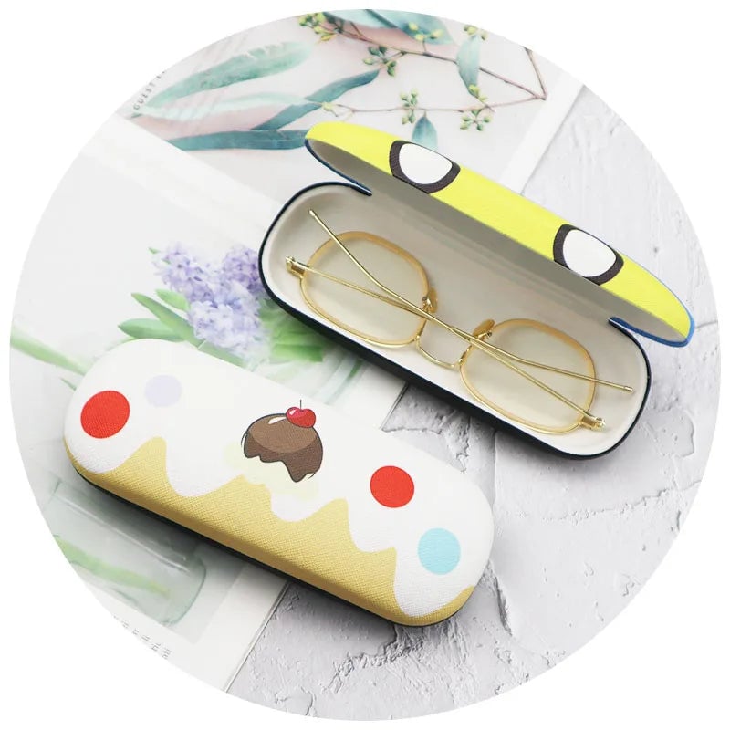 Hard Panda Kids Glasses Case with Cleaning Cloth - Portable Myopia