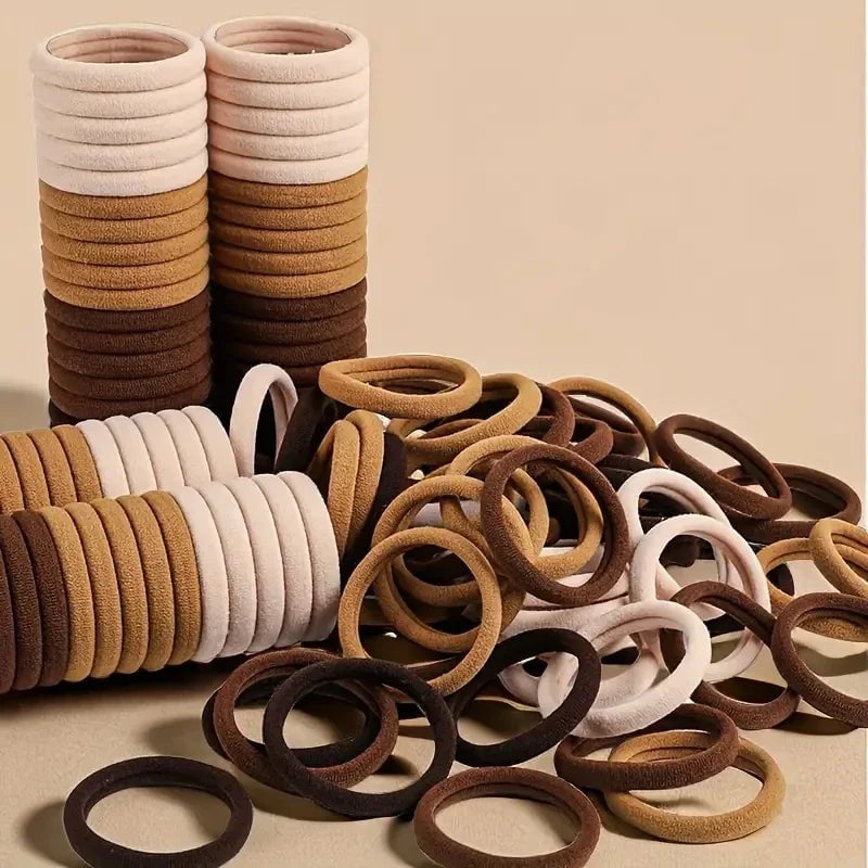 30-200pcs Nylon Hair Bands Set - Basic Ponytail Holders & Ties