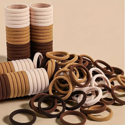 30-200pcs Nylon Hair Bands Set - Basic Ponytail Holders & Ties