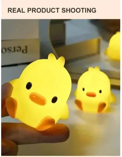 LED Duck Night Light - Soft Silicone Kids Bedside Lamp Animal Design