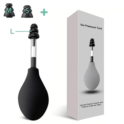 Ear Pressure Relief Suction Tool with 3 Size Silicone Earplugs