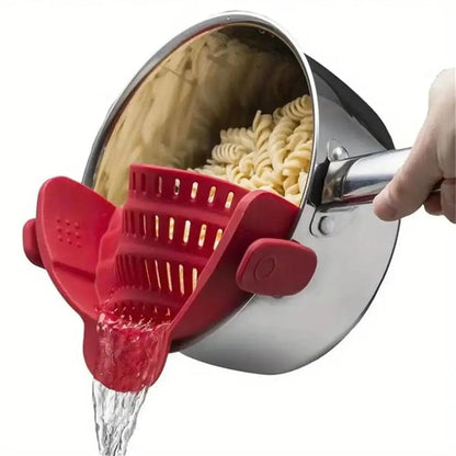 Adjustable Silicone Clip-On Strainer for Pots Pans Bowls - Pasta