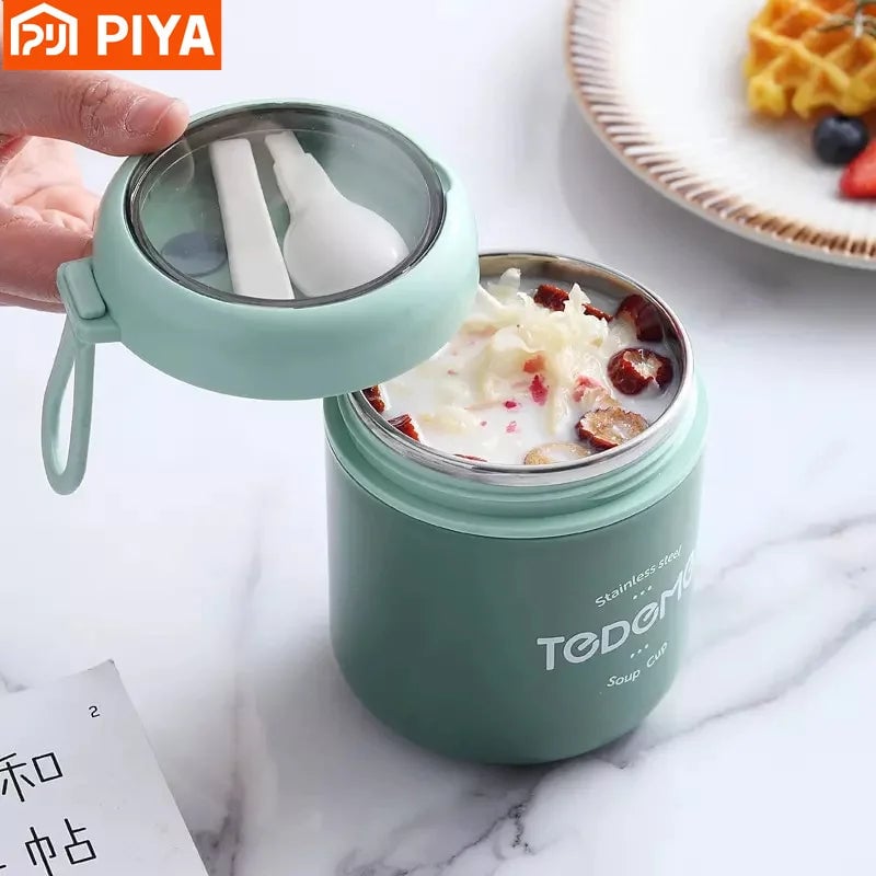 510ml Stainless Steel Insulated Lunch Box with Spoon - Thermal Bento