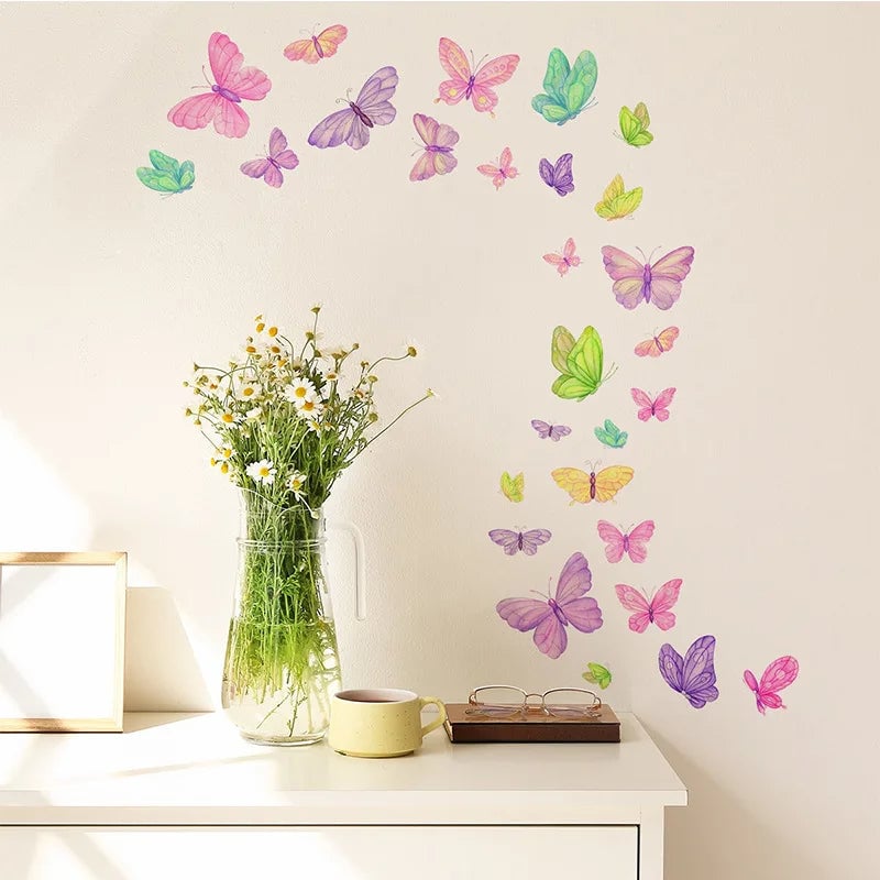 Self Adhesive Butterfly Wall Stickers - Kids Bedroom Home Decor