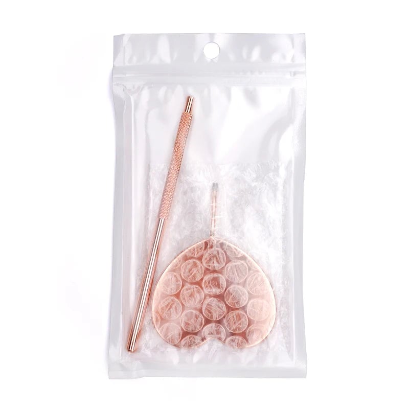 Heart Shape Stainless Steel Eyelash Extensions Checking Mirror