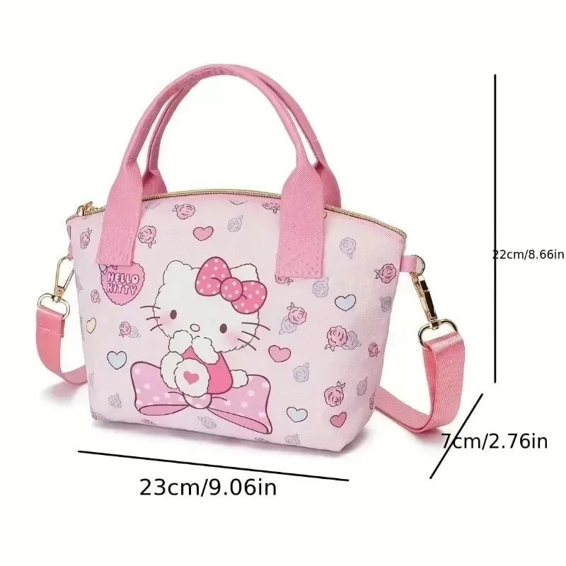 Hello Kitty Large Capacity PU Leather Crossbody Cosmetic Bag