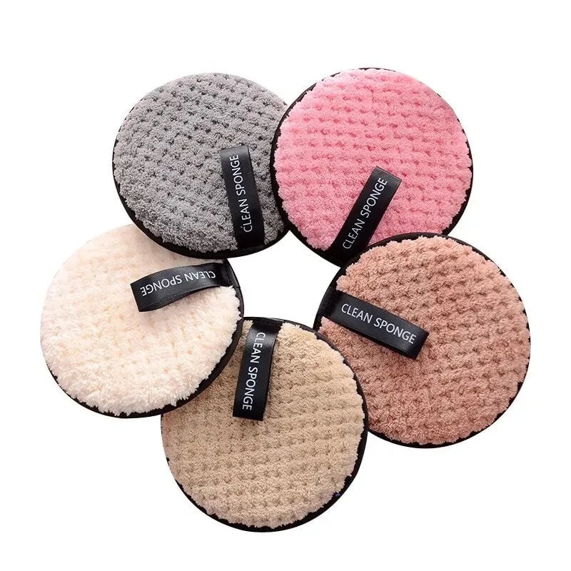 4-Piece Reusable Microfiber Makeup Remover Pads - Gentle Cleansing
