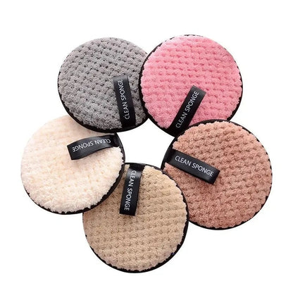 4-Piece Reusable Microfiber Makeup Remover Pads - Gentle Cleansing