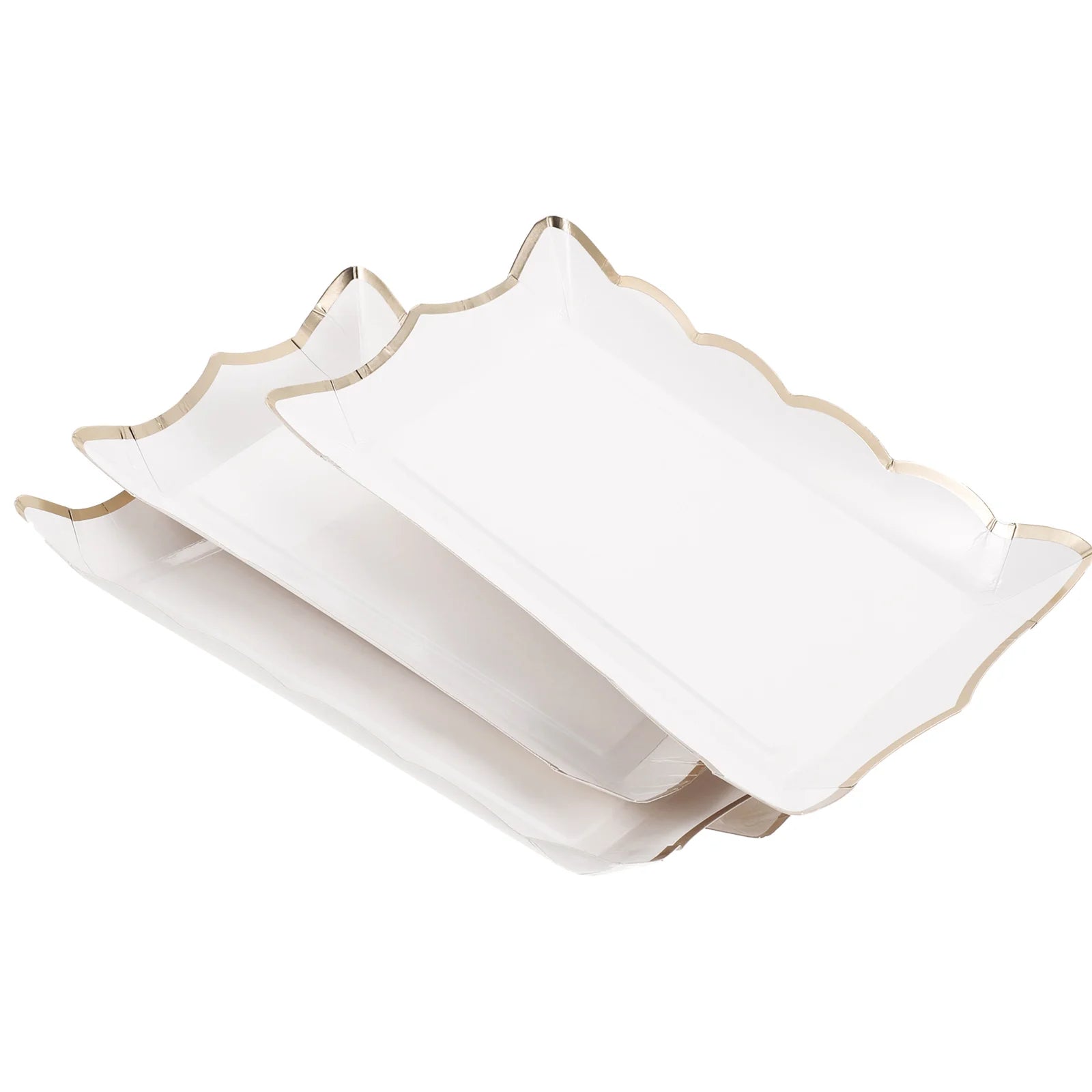 4Pc Paper Lace Cake Pan Set - Disposable Fruit Tray Serving Platters