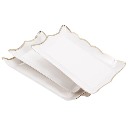 4Pc Paper Lace Cake Pan Set - Disposable Fruit Tray Serving Platters