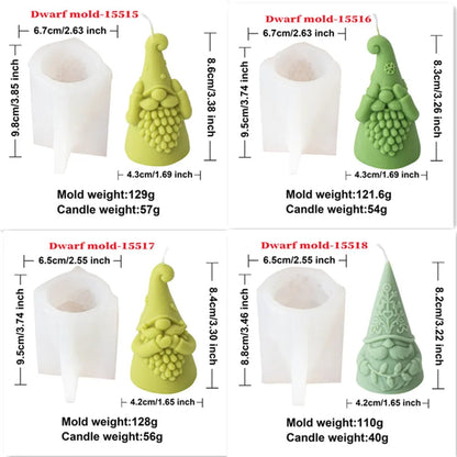 3D Silicone Dwarf Candle Mold - Christmas Plaster Resin Crafting Tool