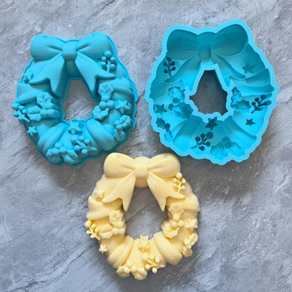 Large Bow & Wreath Silicone Cake Baking Mold - Food Grade Non-Stick