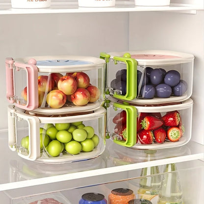 2-in-1 Double Layer Drain Basket with Foldable Handle - Fruit Strainer