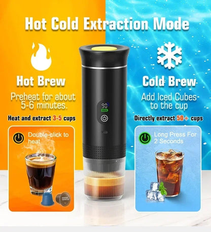 3-in-1 Portable Espresso Machine Digital Display Car Home Coffee Maker