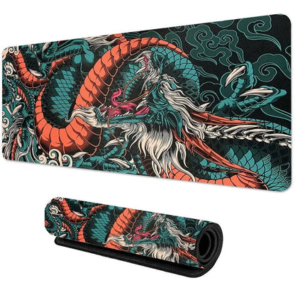 Extended Gaming Mouse Pad - Large Japanese Dragon Anime Design