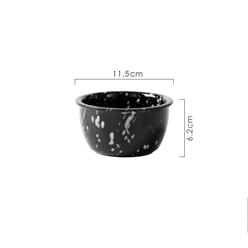 6-Piece Ceramic Plate Set Splashing Ink Design Breakfast Dessert