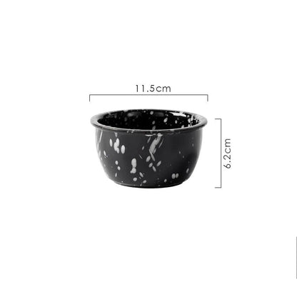 6-Piece Ceramic Plate Set Splashing Ink Design Breakfast Dessert