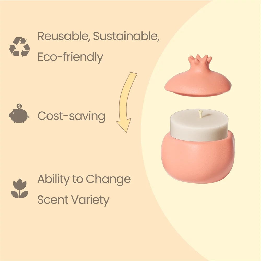 Nicole Pomegranate Concrete Candle Jar Silicone Mold for Jesmonite DIY