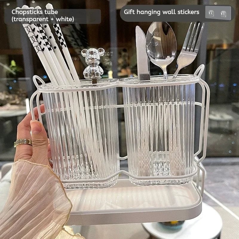 Wall Mounted Stainless Steel Kitchen Cutlery Organizer Drying Rack