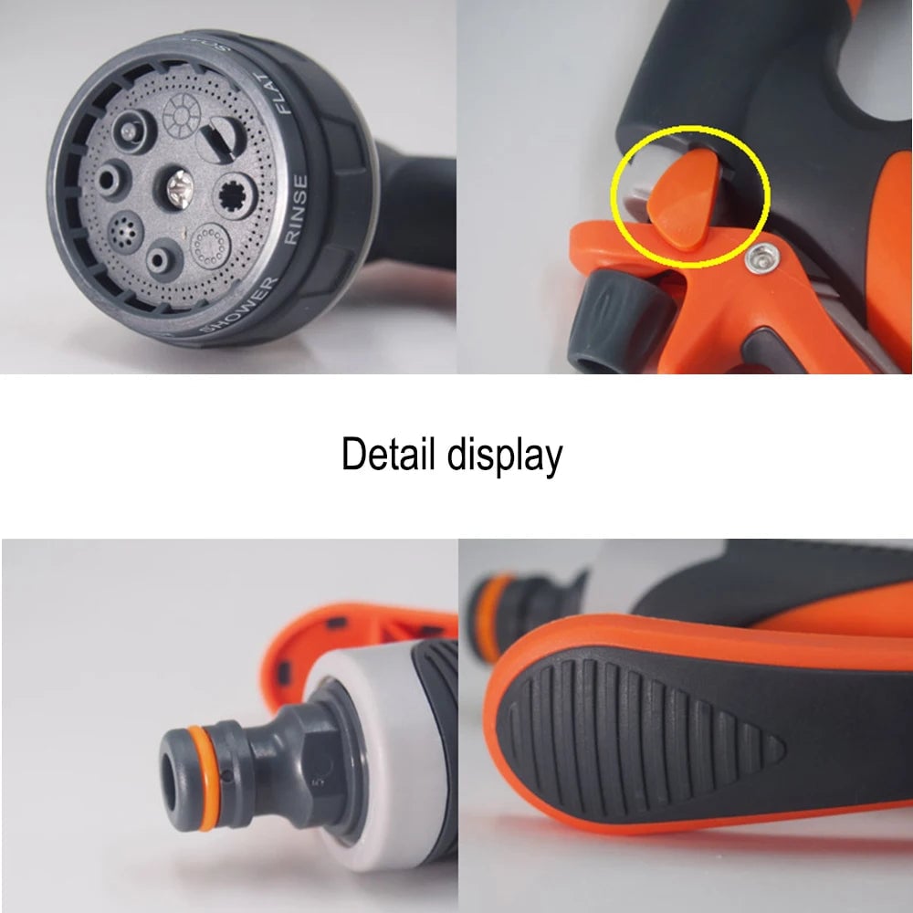 High Pressure Garden Sprayer Nozzle 8 Mode Watering Gun Plant Lawn