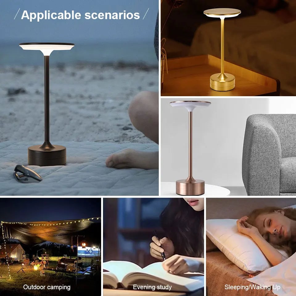 LED Touch Sensor Table Lamp USB Rechargeable Wireless Reading Light