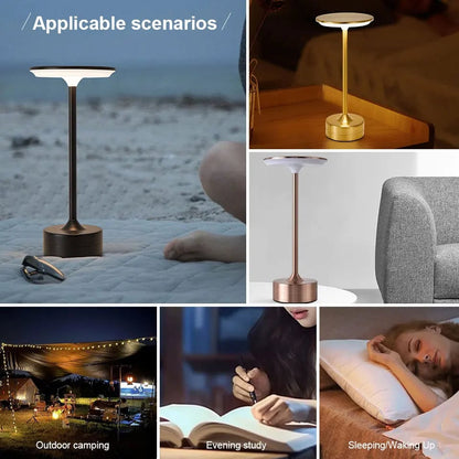 LED Touch Sensor Table Lamp USB Rechargeable Wireless Reading Light