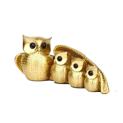 Family of Four Owl Decorative Figurines Set - Home Decor Sculptures