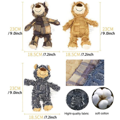 Interactive Plush Teddy Bear Dog Toy with Sound & Teeth Cleaning