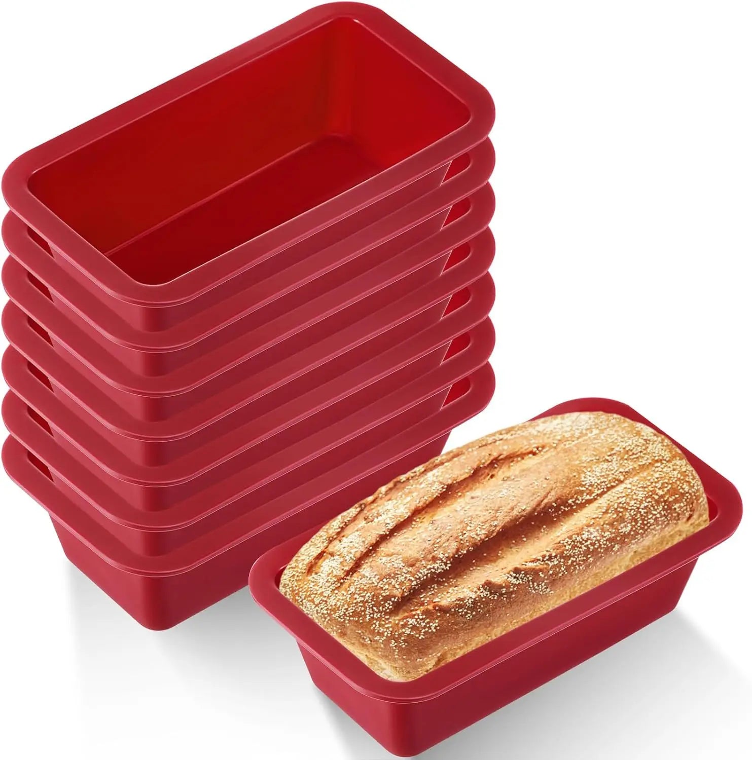 Silicone Mini Loaf Pans NonStick Rectangle Cake Baking Molds Set