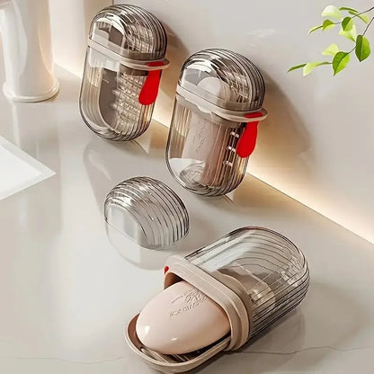 Portable Travel Soap Box Sealed Drainable Lid Business Trip Case