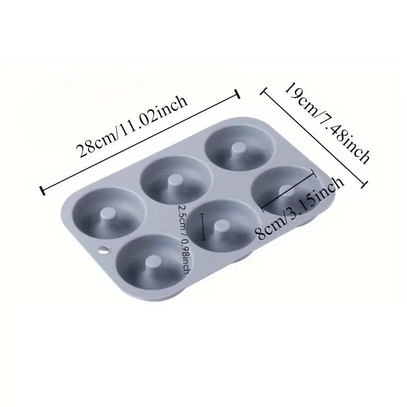 6-Hole Silicone Donut Mold Non-Stick Food Grade Baking Pan
