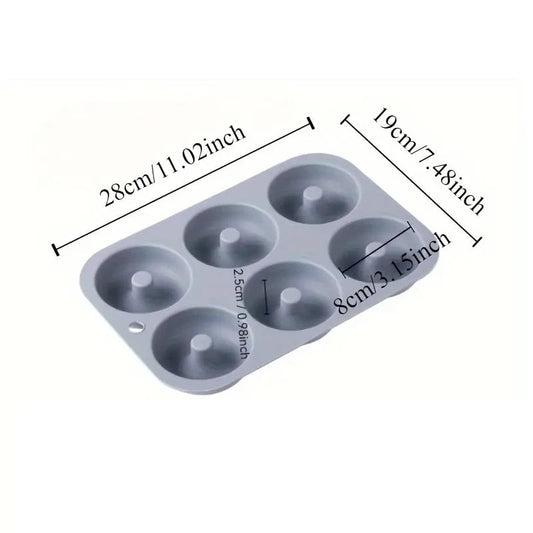 6-Hole Silicone Donut Mold Non-Stick Food Grade Baking Pan