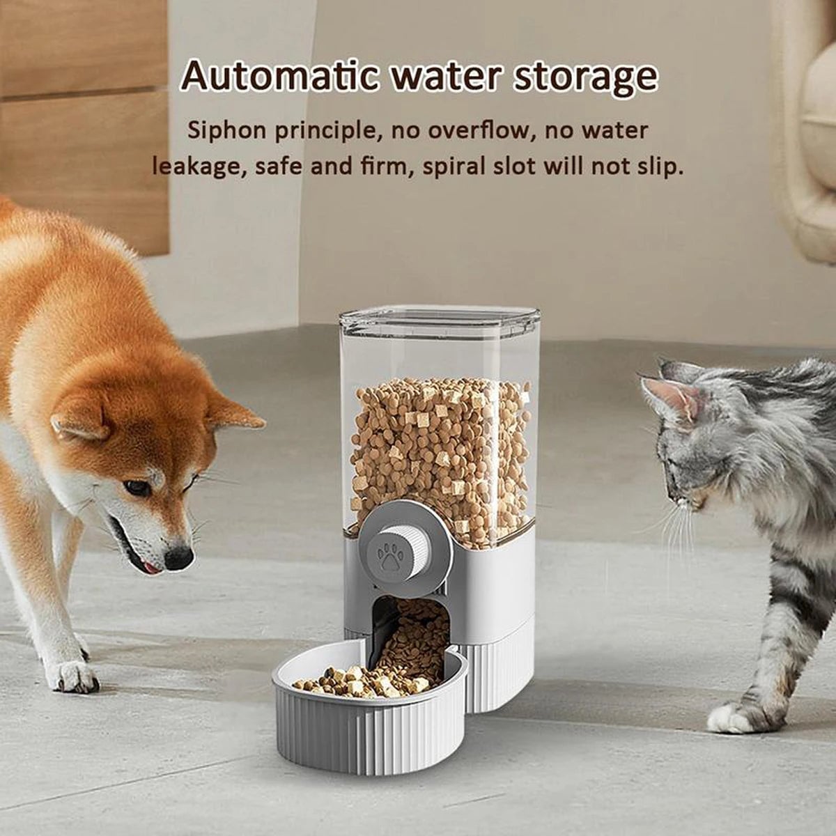 1.2L Automatic Pet Feeder Hanging Bowl for Small Dogs Cats Rabbits