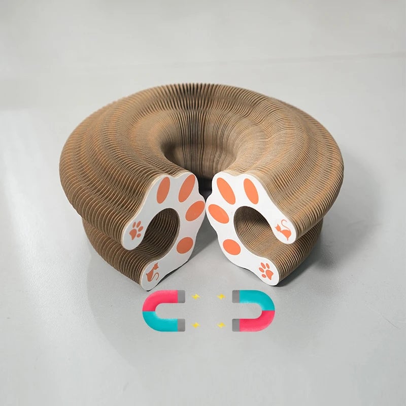 Round Corrugated Cat Scratching Board with Ball & Climbing Frame