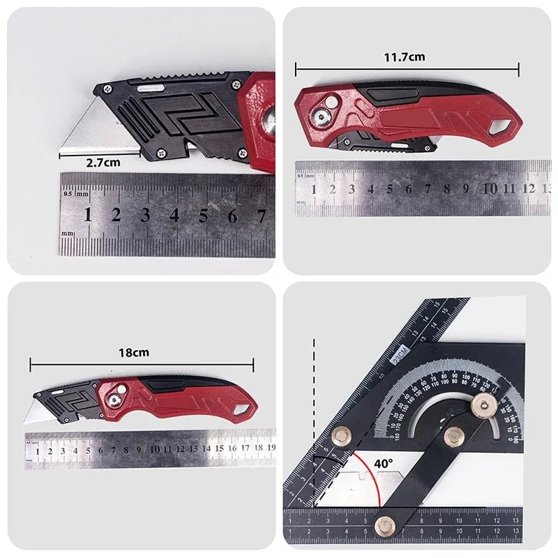 Folding Utility Knife with Replaceable Blades - Heavy Duty Cutter