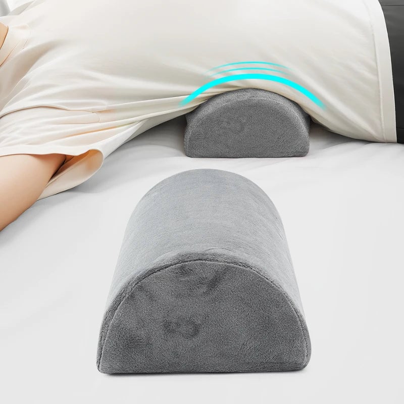 Half Moon Memory Foam Bolster Pillow - Legs Knees Lower Back Support