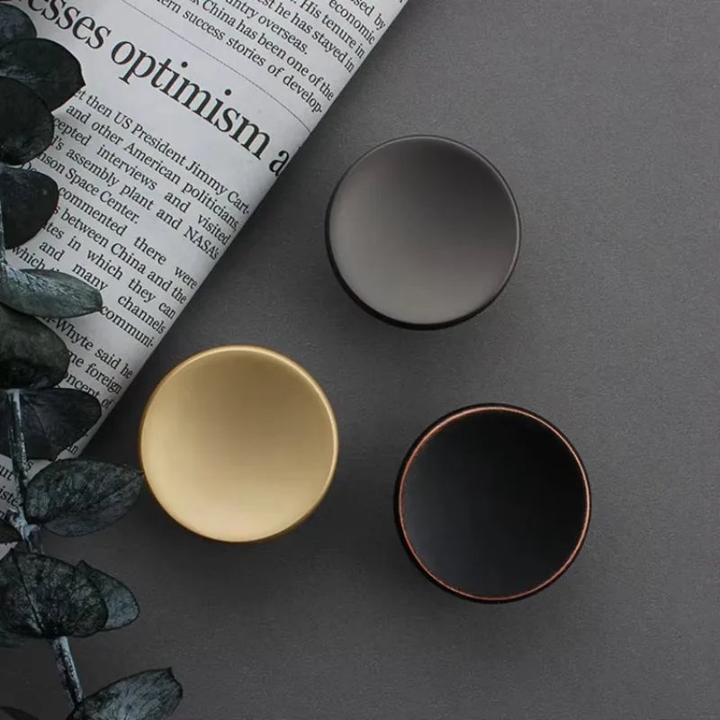 2pcs Modern Round Zinc Alloy Drawer Knobs - Kitchen Cabinet Pulls