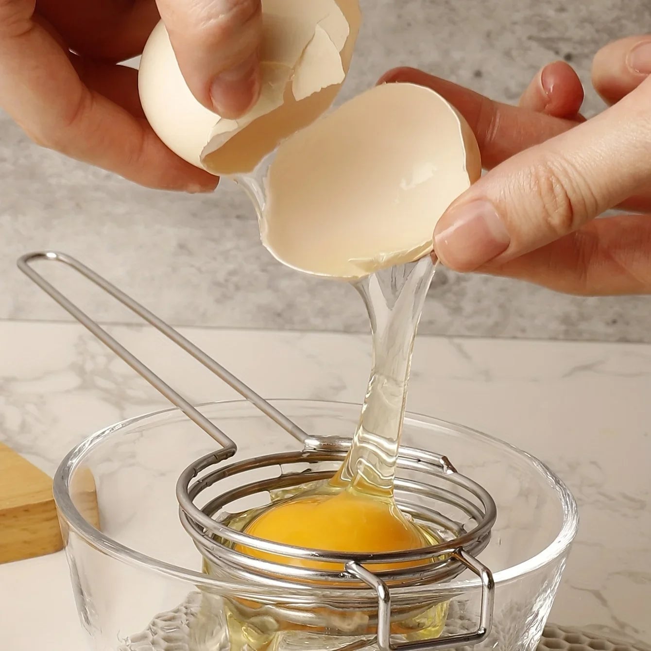 Premium Stainless Steel Egg Yolk Separator - Filter Function