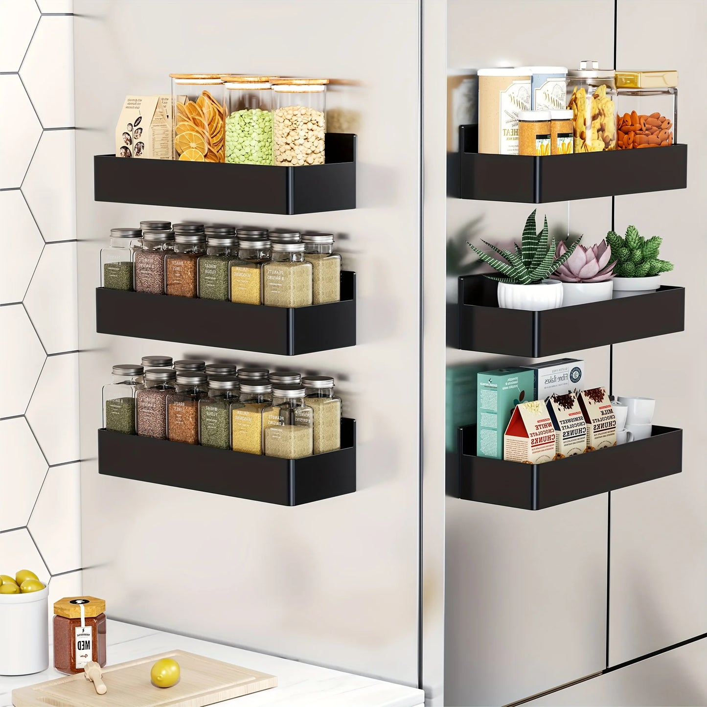 2pc Magnetic Storage Rack Set for Fridge Washing Machine Side Panel
