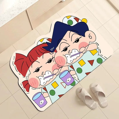 Quick Dry Anime Cartoon Bathroom Mat Soft Water Absorbent Shower