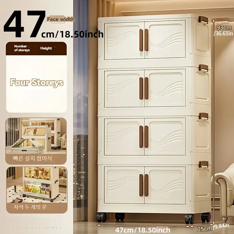 Foldable Storage Box Clear Door - Durable Organizer Clothes Books