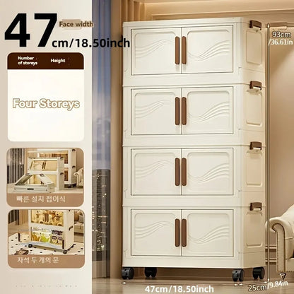 Foldable Storage Box Clear Door - Durable Organizer Clothes Books