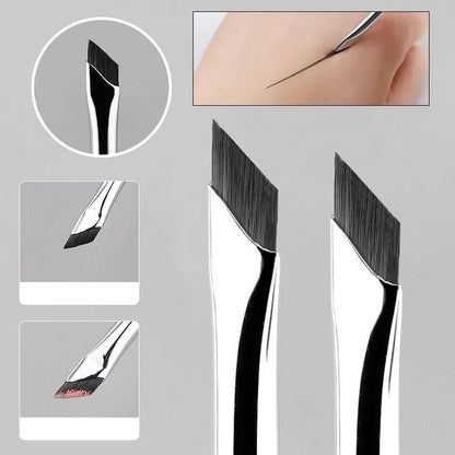 Ultra Thin Angled Eyeliner Eyebrow Brush Set - Precision Detail